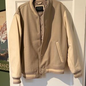 Abercrombie & Fitch Beige Bomber Jacket